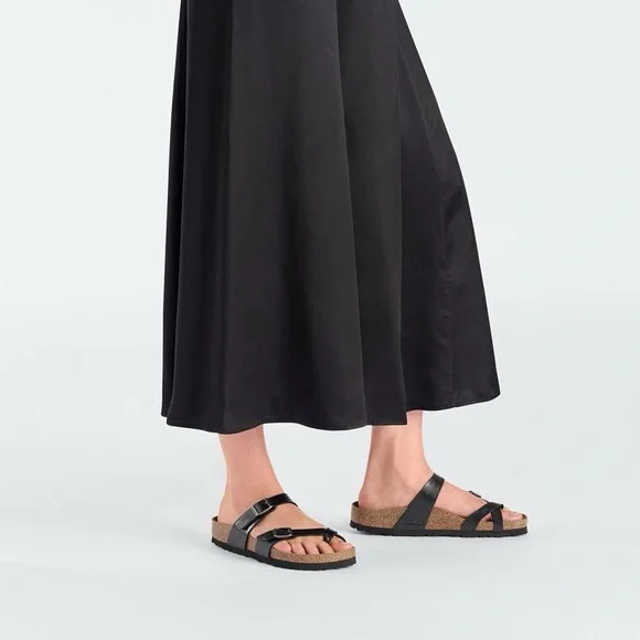 BIRKENSTOCK Black MAYARI Birko-Flor Toe-Loop Slide On Sandals Sz 37 (US 6-6.5) - Picture 2 of 13